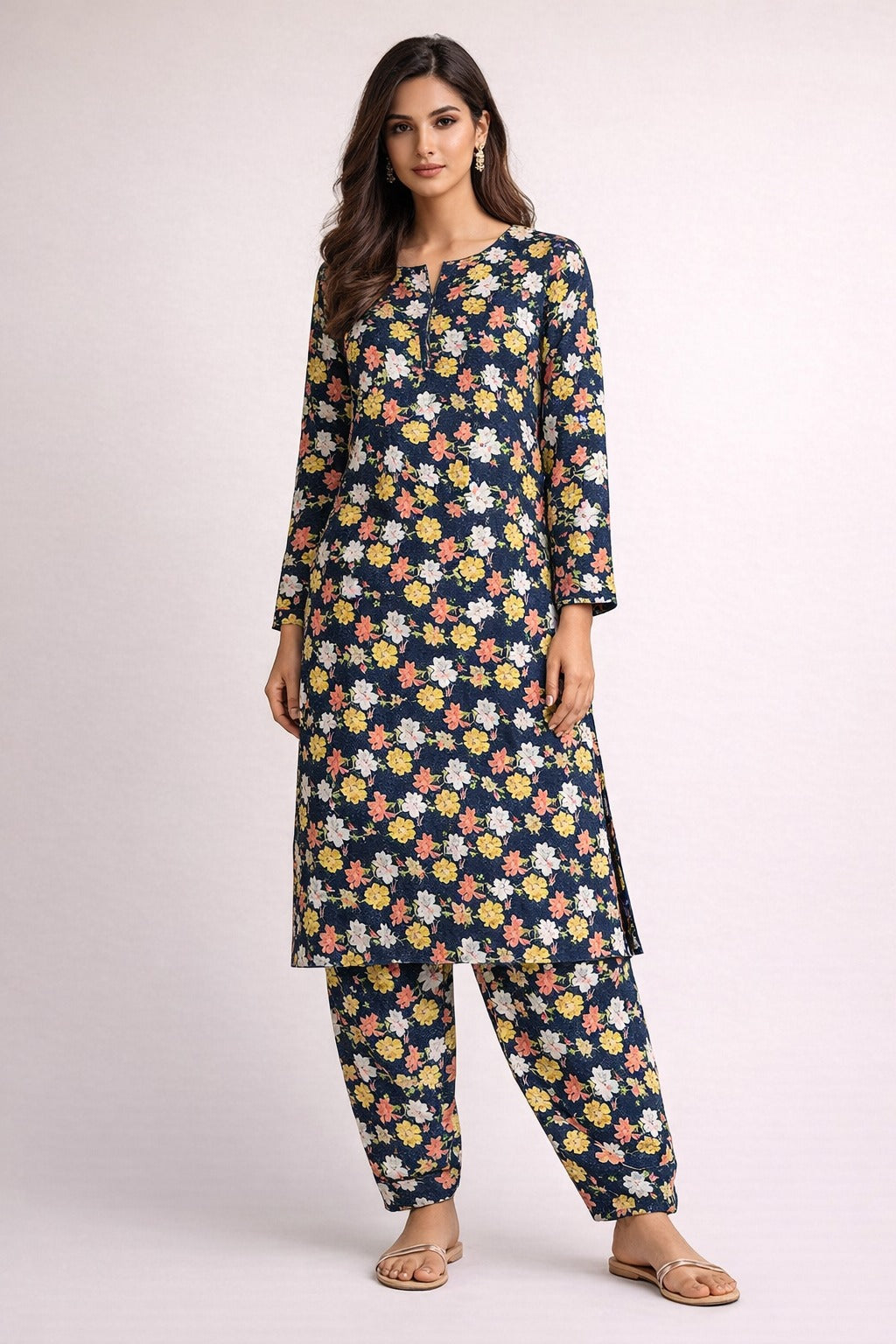 LADIES AL KARAM PRINTED LAWN SUIT-UNSTITCHED-2PIECE