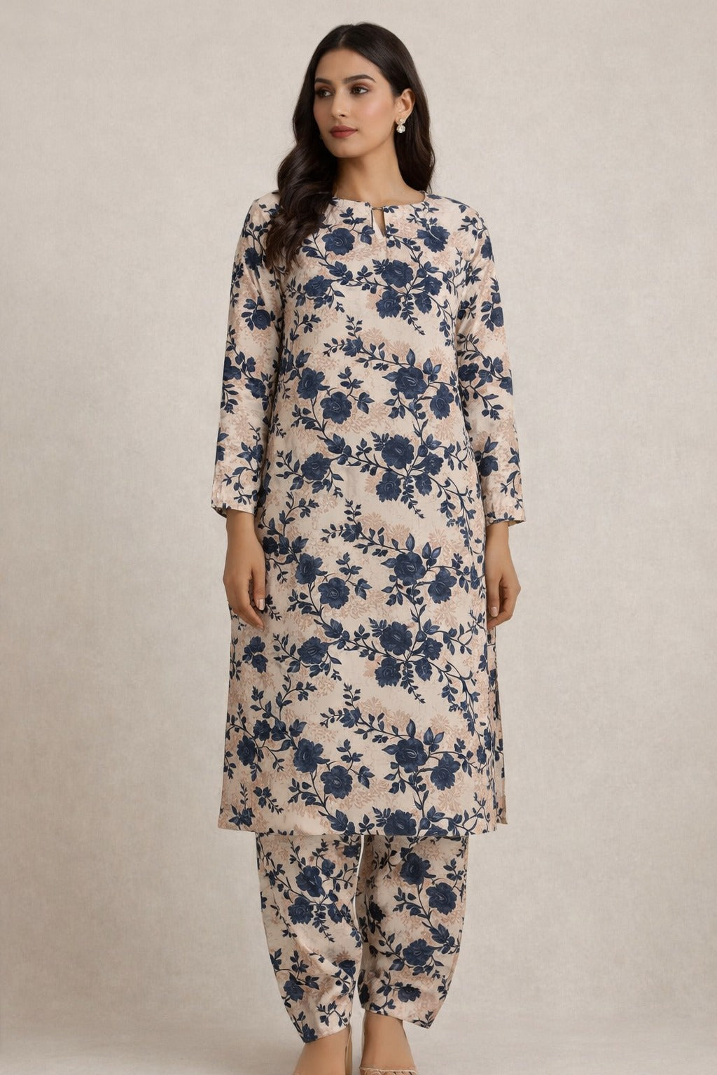 LADIES AL KARAM PRINTED LAWN SUIT-UNSTITCHED-2PIECE