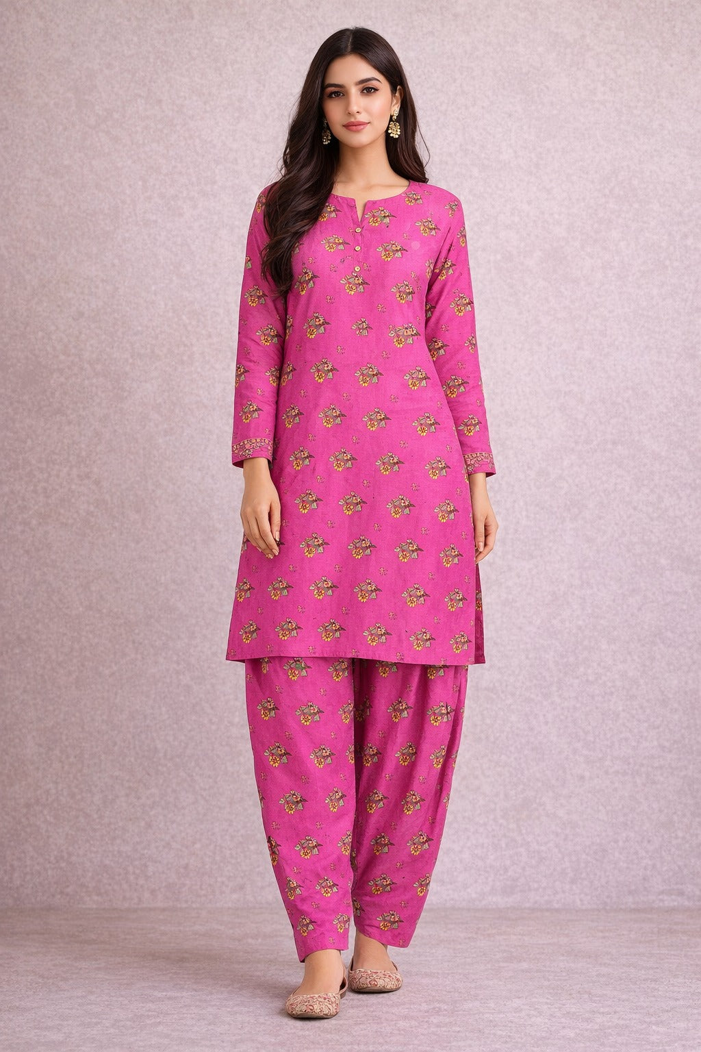 LADIES AL KARAM PRINTED LAWN SUIT-UNSTITCHED-2PIECE