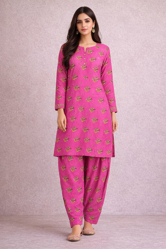 LADIES AL KARAM PRINTED LAWN SUIT-UNSTITCHED-2PIECE