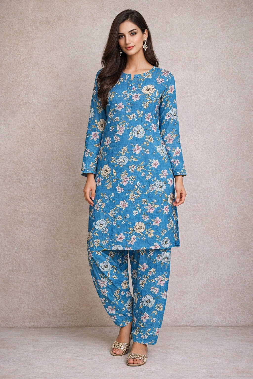 LADIES AL KARAM PRINTED LAWN SUIT-UNSTITCHED-2PIECE