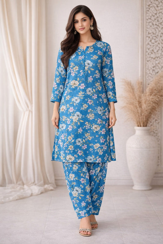 LADIES AL KARAM PRINTED LAWN SUIT-UNSTITCHED-2PIECE