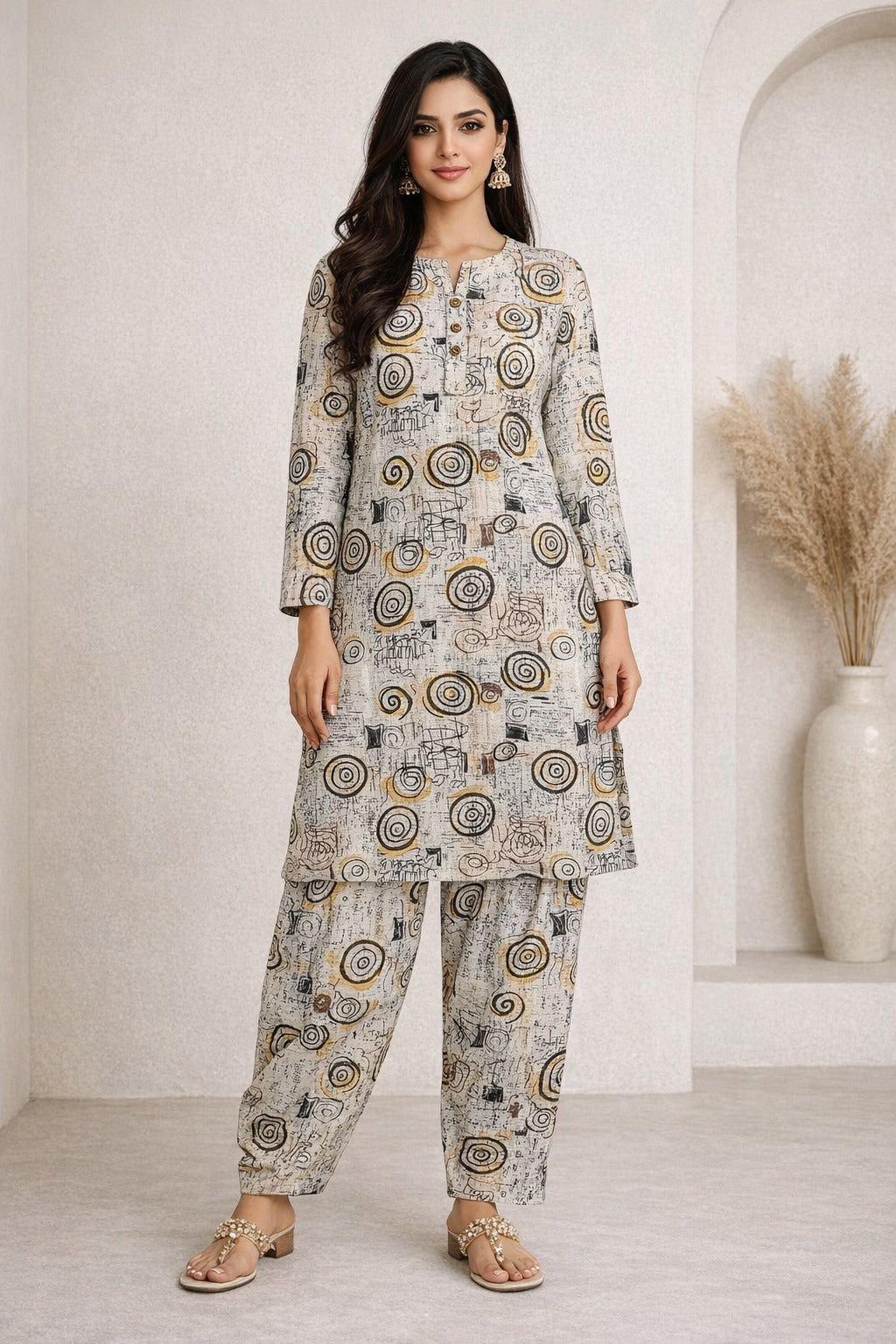 LADIES AL KARAM PRINTED LAWN SUIT-UNSTITCHED-2PIECE