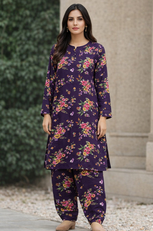 LADIES AL KARAM PRINTED LAWN SUIT-UNSTITCHED-2PIECE
