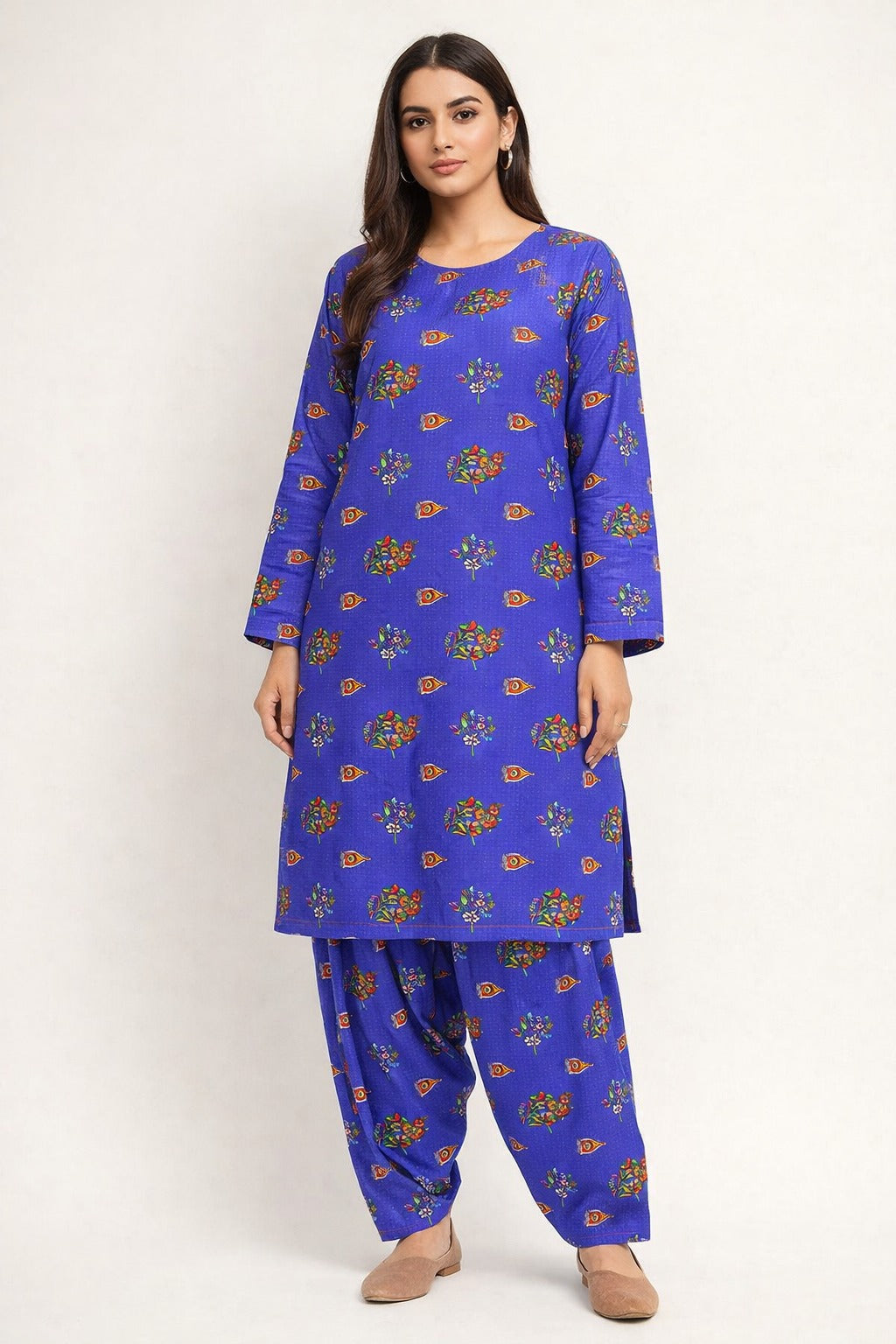 LADIES AL KARAM PRINTED LAWN SUIT-UNSTITCHED-2PIECE