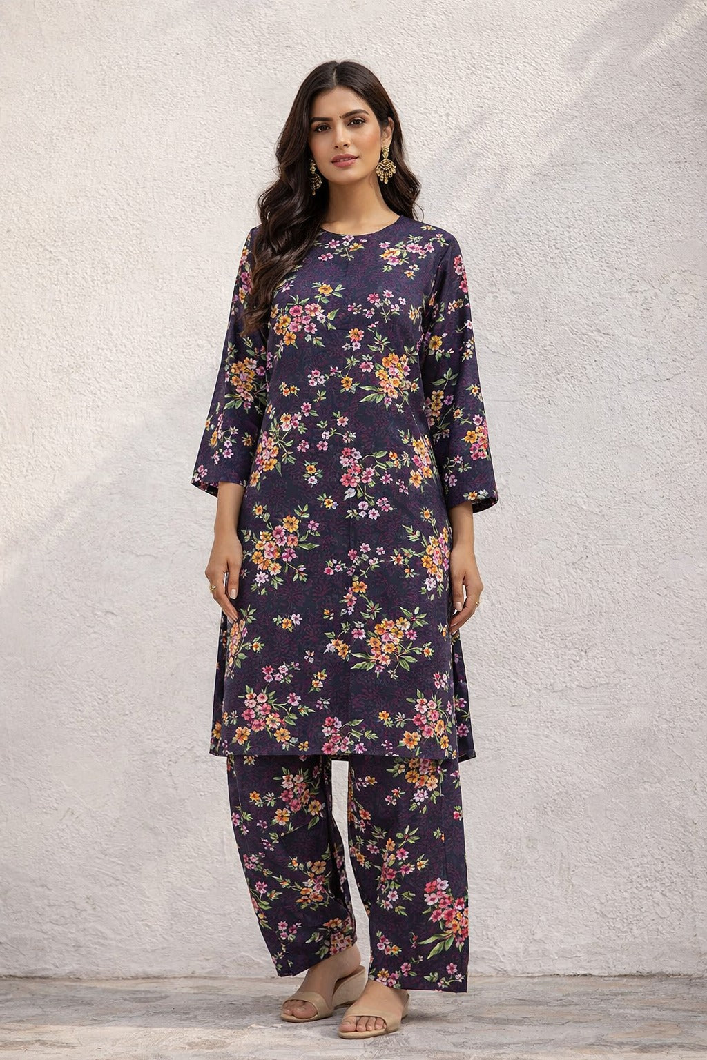 LADIES AL KARAM PRINTED LAWN SUIT-UNSTITCHED-2PIECE