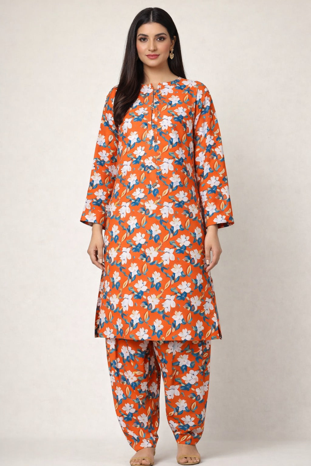 LADIES AL KARAM PRINTED LAWN SUIT-UNSTITCHED-2PIECE