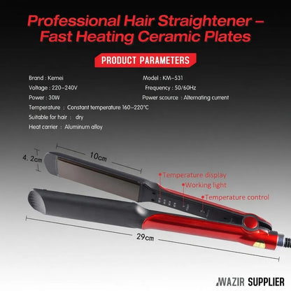 Professional Hair Straightener with Ceramic Plates